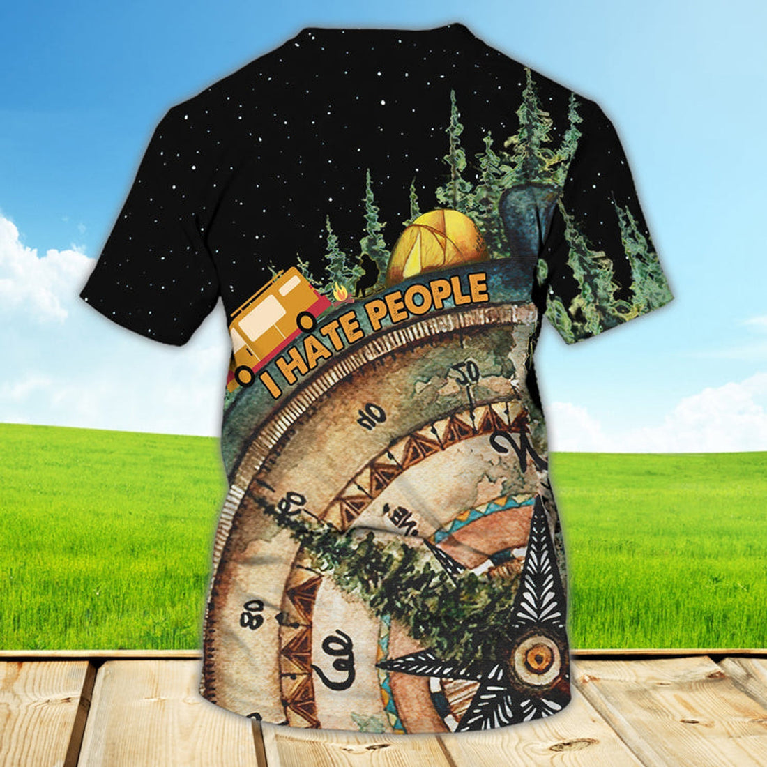 FUNSTUFFPRINT Customized Camping T-Shirt For Men And Women, Unisex 3D All Over Printed Camping Shirt 3D T-shirt
