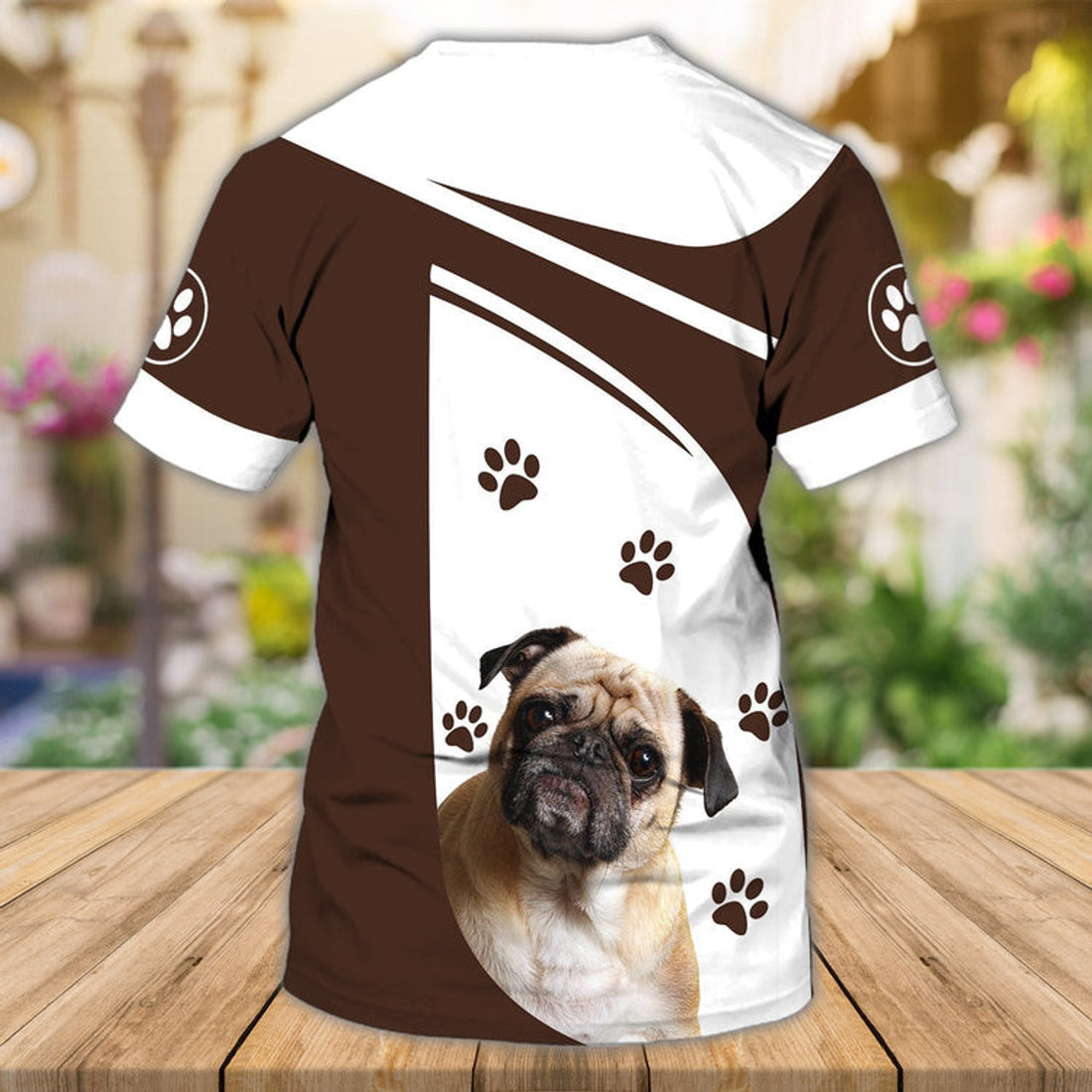 FUNSTUFFPRINT Personalized Name 3D T-Shirt For Dog Lovers, It All You Need Pug, Cute Pug 3D T-shirt