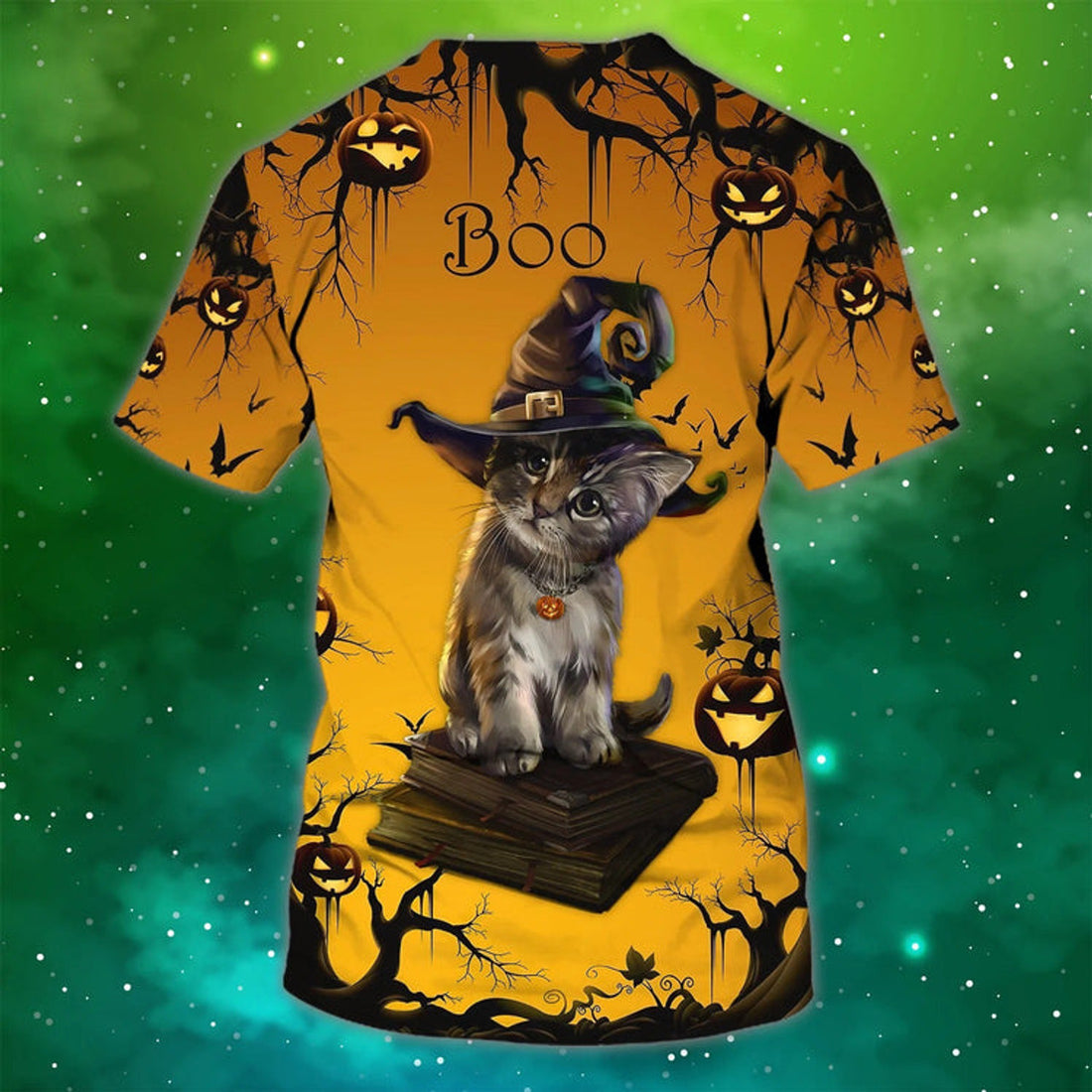 FUNSTUFFPRINT Customized 3D Cat Boo Halloween Nightmare T-Shirt, Halloween Gift To Cat Lovers 3D T-shirt