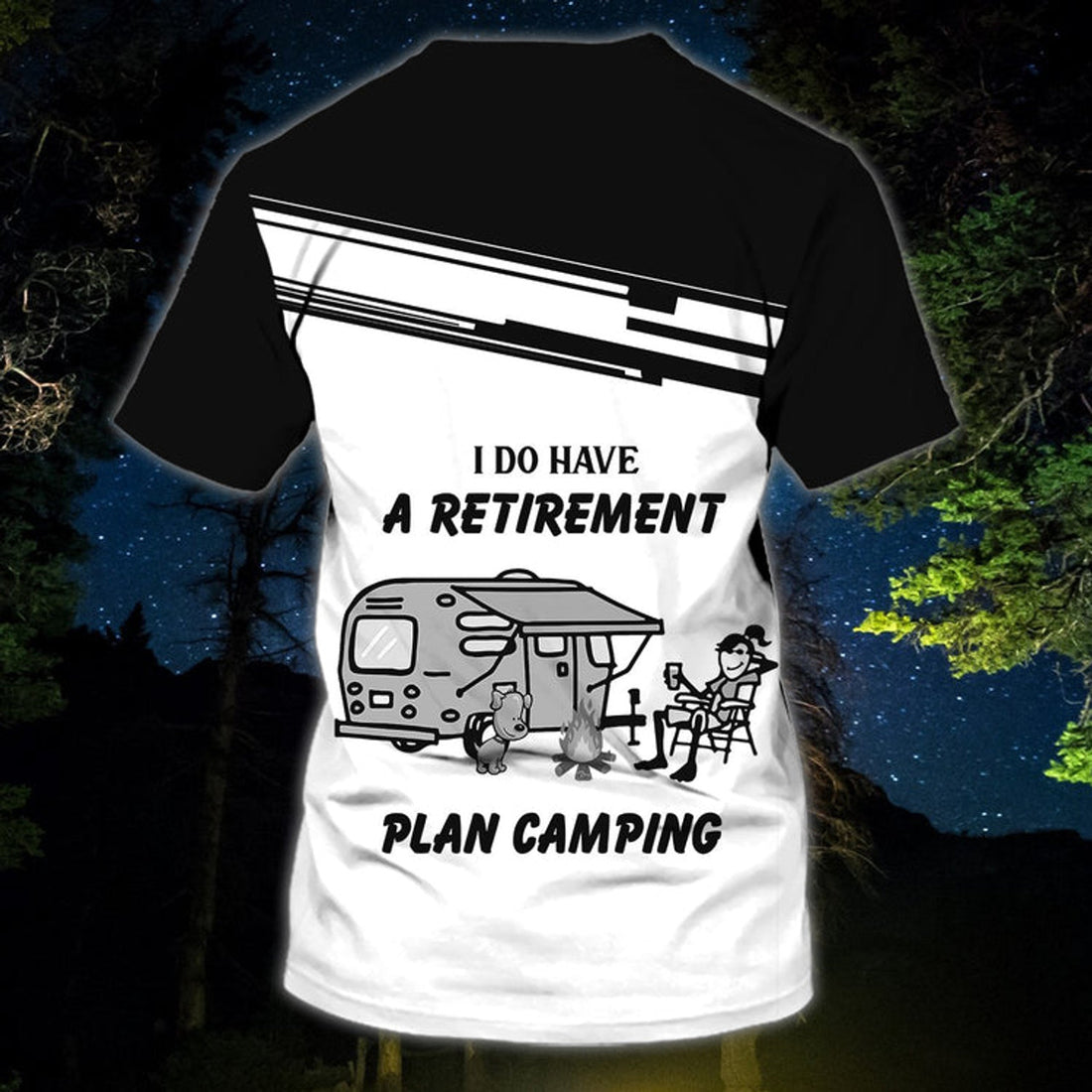 FUNSTUFFPRINT Personalized Funny Camping T-Shirt For Man And Women, Retirement Camping Shirt, 3D All Over PrinT-Shirt For Camping 3D T-shirt