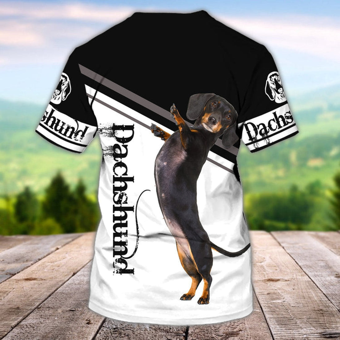 FUNSTUFFPRINT Custom 3D All Over Print T-Shirt For Dachshund Lover, Dachshund Tee Shirts Men Women 3D T-shirt