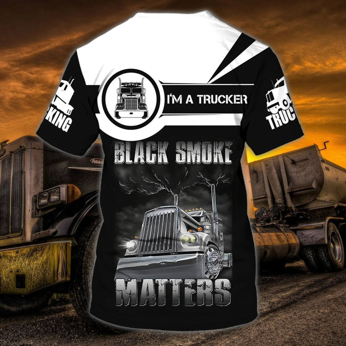 Custom Personalized Truck Driver T-Shirt Black Smoke Matters Gift For Trucker