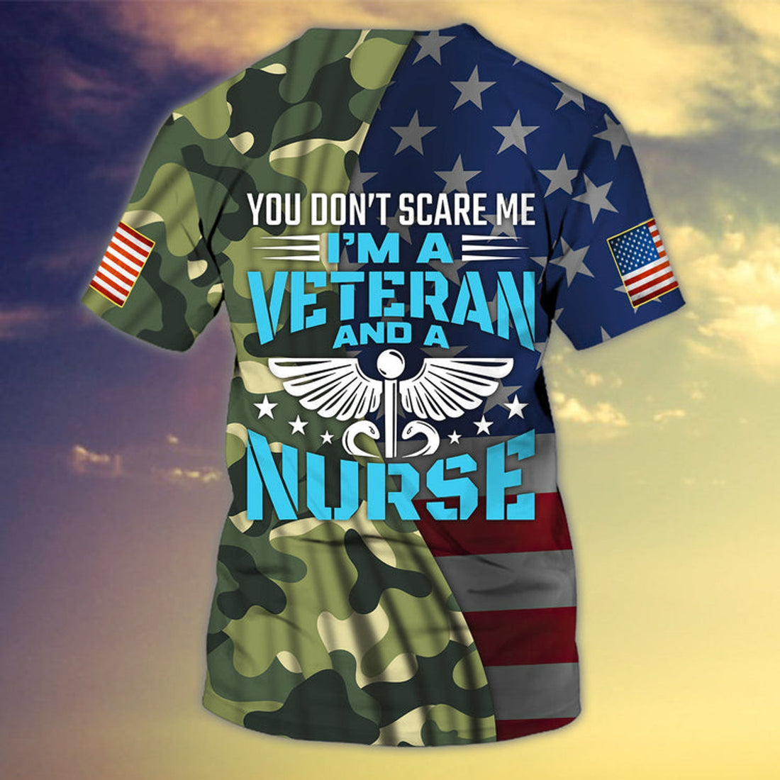 FUNSTUFFPRINT I'm A Veteran And A Nurse - Personalized Name 3D All Over Print 3D T-shirt