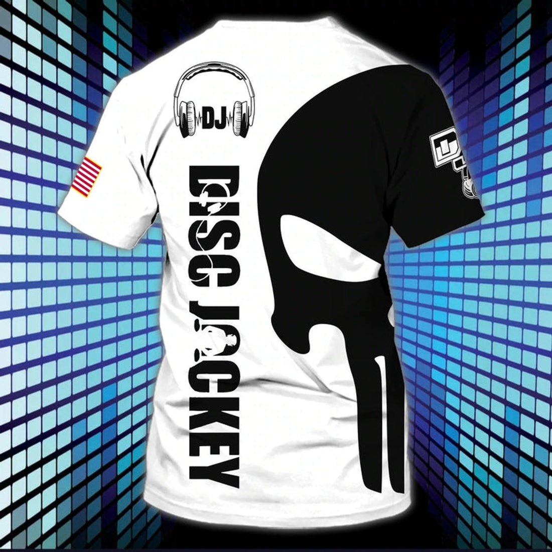 FUNSTUFFPRINT Skull Disc Jockey 3D Full PrinT-Shirt, I Love Dj Shirt, To My Love Dj Boyfriend Gifts, Deejay Shirts 3D T-shirt