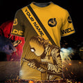 FUNSTUFFPRINT Custom Yellow Welder Shirt, 3D All Over Print Man Welder T-Shirt, Welder Christmas Gifts 3D T-shirt