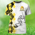 FUNSTUFFPRINT Custom Old Man Plays Lawn Bowls Yellow 3D T-Shirt Lawn Bowl Lovers Gifts 3D T-shirt