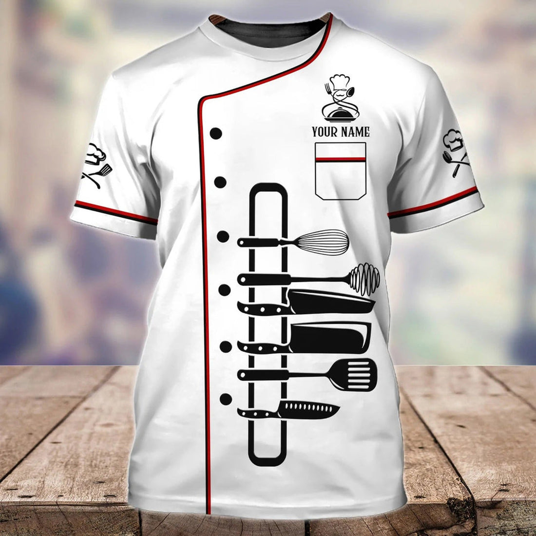 FUNSTUFFPRINT Personalized Funny White Chef Shirt, Relax The Awesome Chef Is Here, Master Chef T-Shirts 3D T-shirt