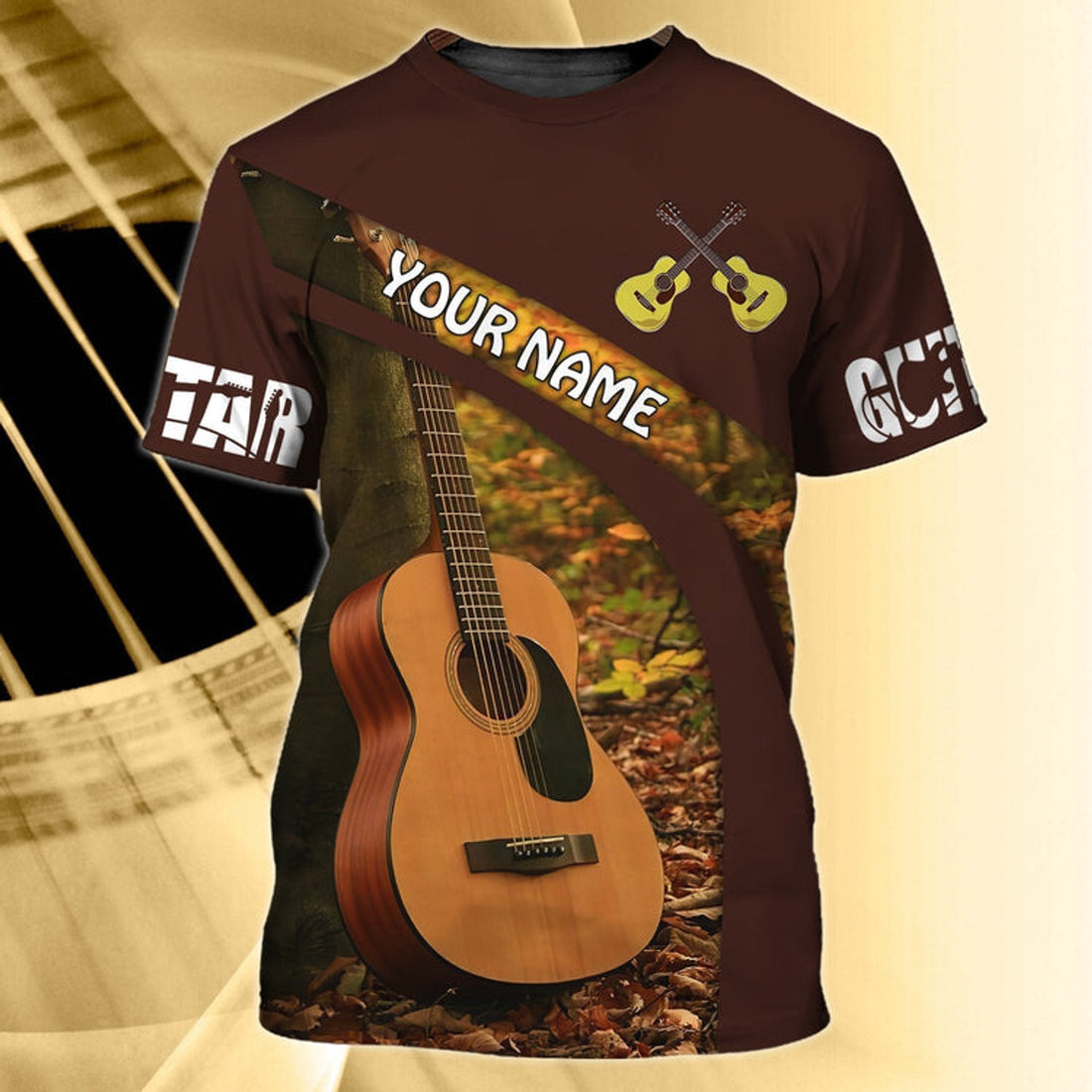 FUNSTUFFPRINT Personalized 3D Guitar Shirt For Men And Woman, Guitar Lover Shirt, Sublimation Guitar T-Shirts 3D T-shirt