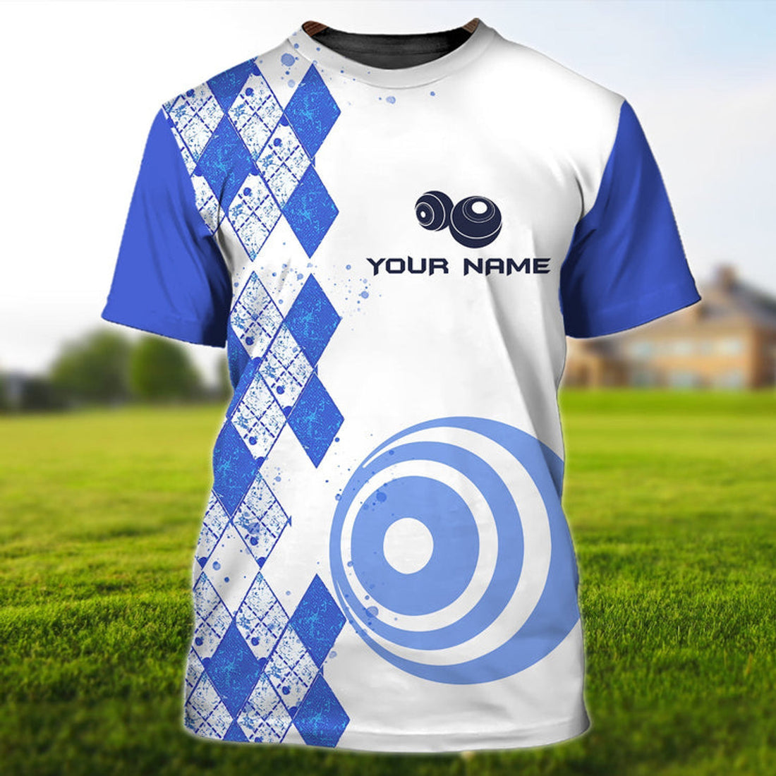 FUNSTUFFPRINT Custom Grandpa Play Bowls 3D T-Shirt Grandpa Lawn Bowls Old Man Shirt 3D T-shirt