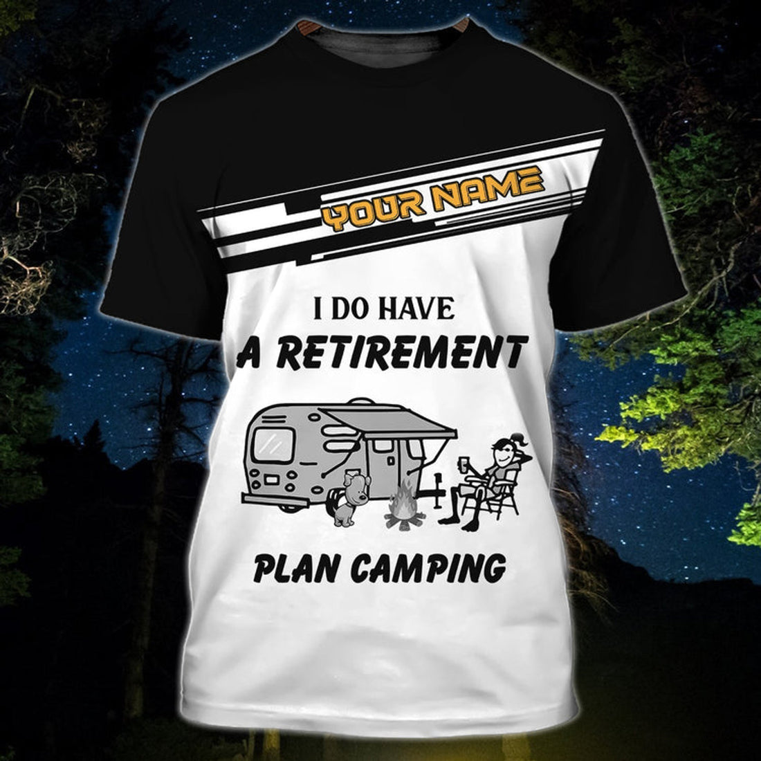 FUNSTUFFPRINT Personalized Funny Camping T-Shirt For Man And Women, Retirement Camping Shirt, 3D All Over PrinT-Shirt For Camping 3D T-shirt