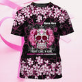 FUNSTUFFPRINT Personalized Name 3D T-Shirt For Breast Cancer 3D T-shirt