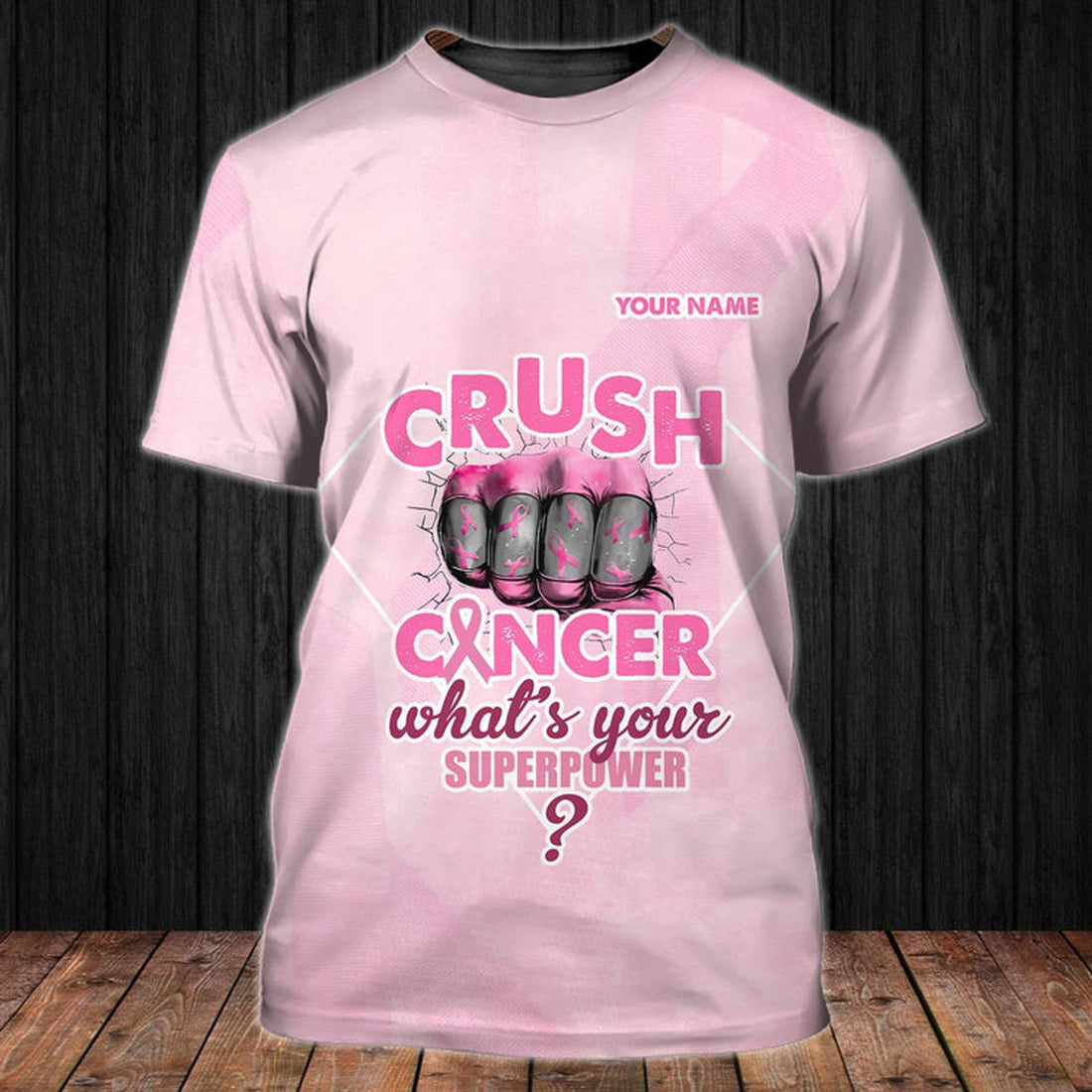 FUNSTUFFPRINT Custom Pink Breast Cancer Awareness 3D PrinT-Shirts 3D T-shirt
