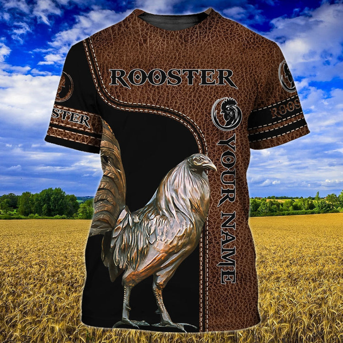 FUNSTUFFPRINT Customized 3D full printed Rooster T-Shirt, Chicken Shirts, Gift For Famers 3D T-shirt