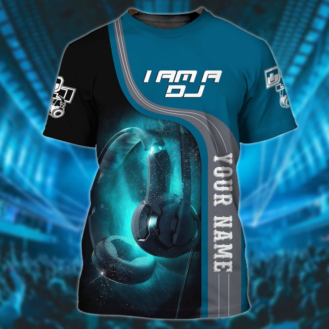 FUNSTUFFPRINT Personalized Dj T-Shirt, Cool Headphone Shirt, 3D T-Shirt For Dj Men And Women 3D T-shirt