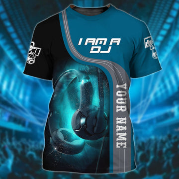 FUNSTUFFPRINT Personalized Dj T-Shirt, Cool Headphone Shirt, 3D T-Shirt For Dj Men And Women 3D T-shirt