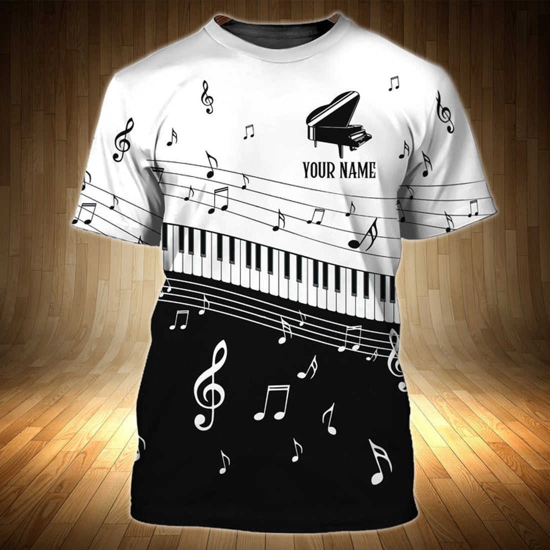 FUNSTUFFPRINT Customized 3D Full Printed Piano T-Shirt, Men'S Shirt With Piano, Present To Piano Lovers, Piano Tee Shirt 3D T-shirt