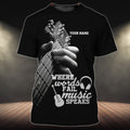 FUNSTUFFPRINT Custom 3D Tee Shirt For Musican, Where Words Fail Music Speak, Music T-Shirts 3D T-shirt