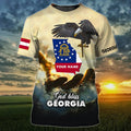 FUNSTUFFPRINT Custom Name God Bless Georgia T-Shirt Georgia T-Shirt Gift For Christian 3D T-shirt