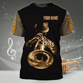 FUNSTUFFPRINT TRUMPET002 - Personalized Name 3D T-Shirt