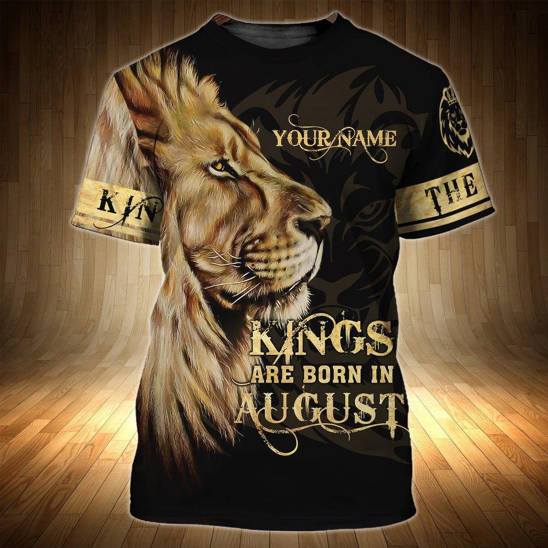 FUNSTUFFPRINT Kings Are Born In August - Personalized Name 3D T-Shirt