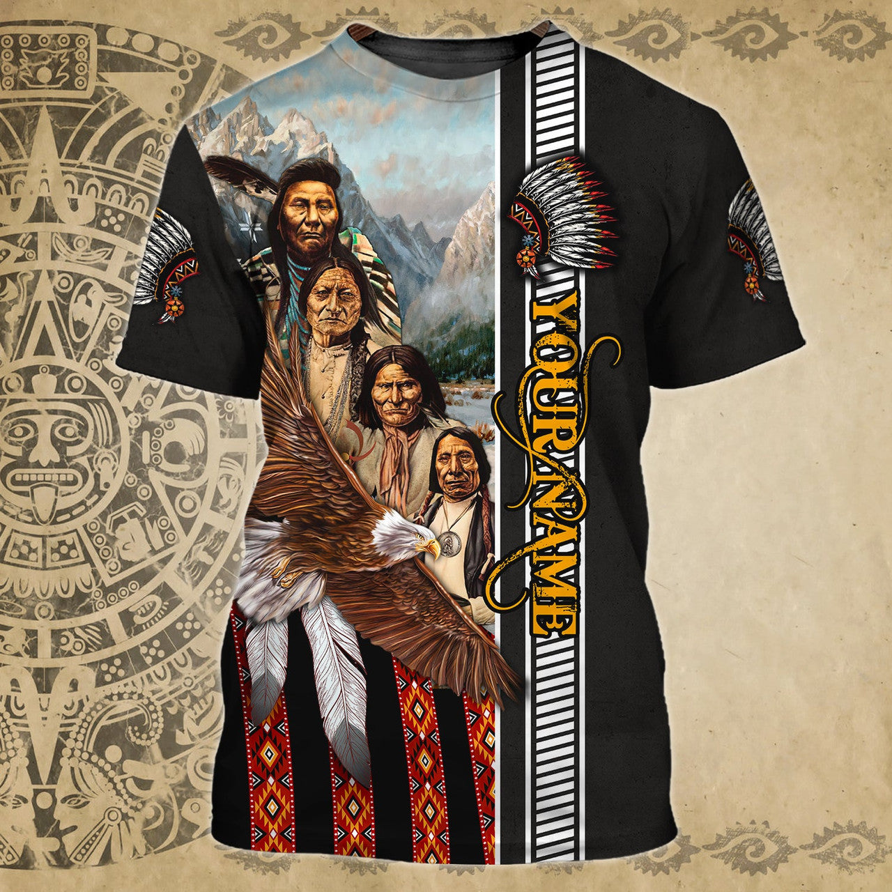 FUNSTUFFPRINT NATIVE - Personalized Name 3D T-Shirt