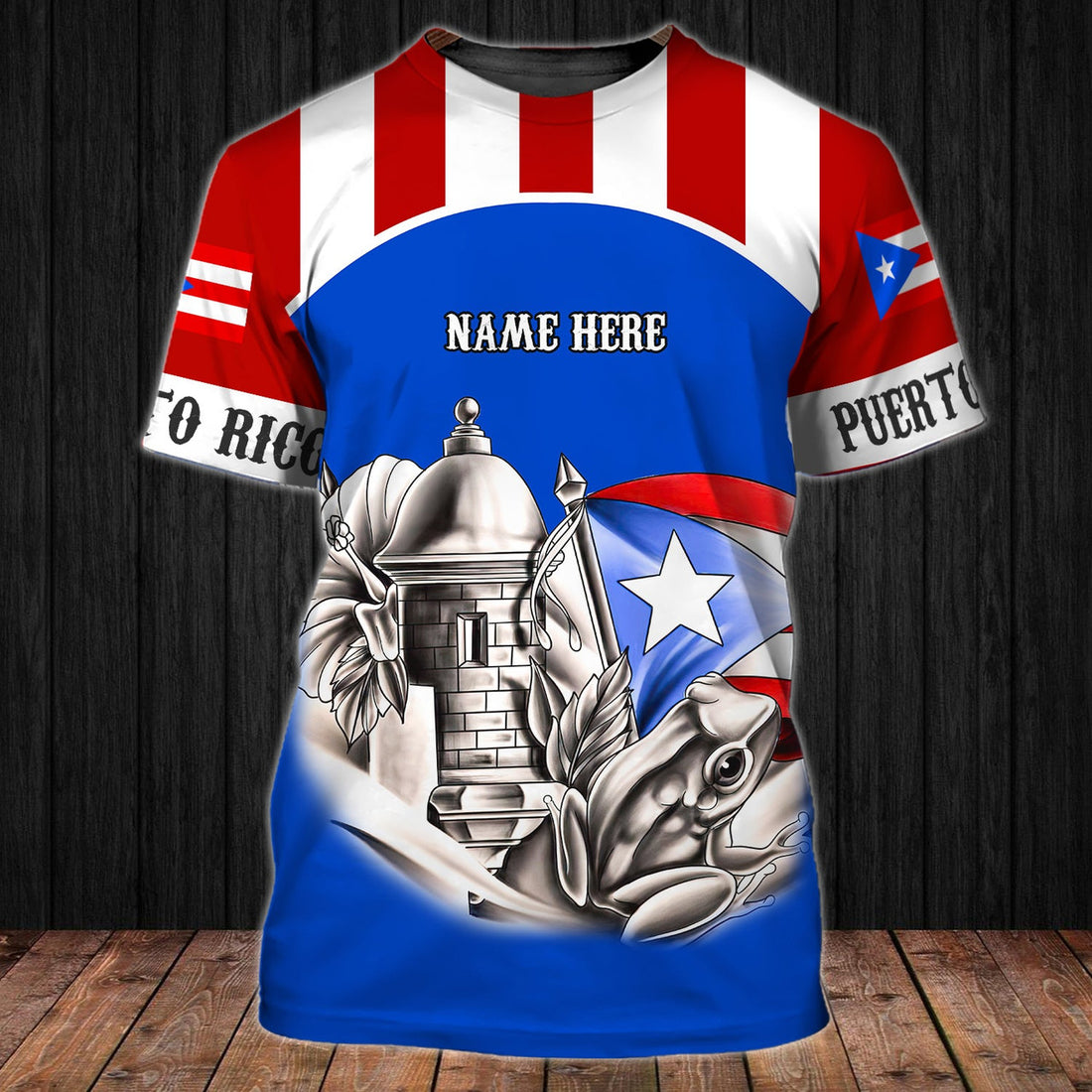 FUNSTUFFPRINT Puerto Rico 001 - Personalized Name 3D T-Shirt