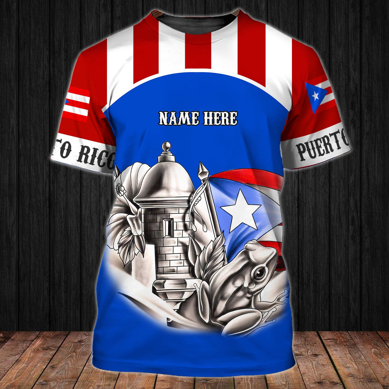 FUNSTUFFPRINT Puerto Rico 001 - Personalized Name 3D T-Shirt