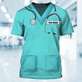 FUNSTUFFPRINT Custom Name 3D T-Shirt For Nurse Green 3D All Over Printed Nurse Shirse 3D T-shirt