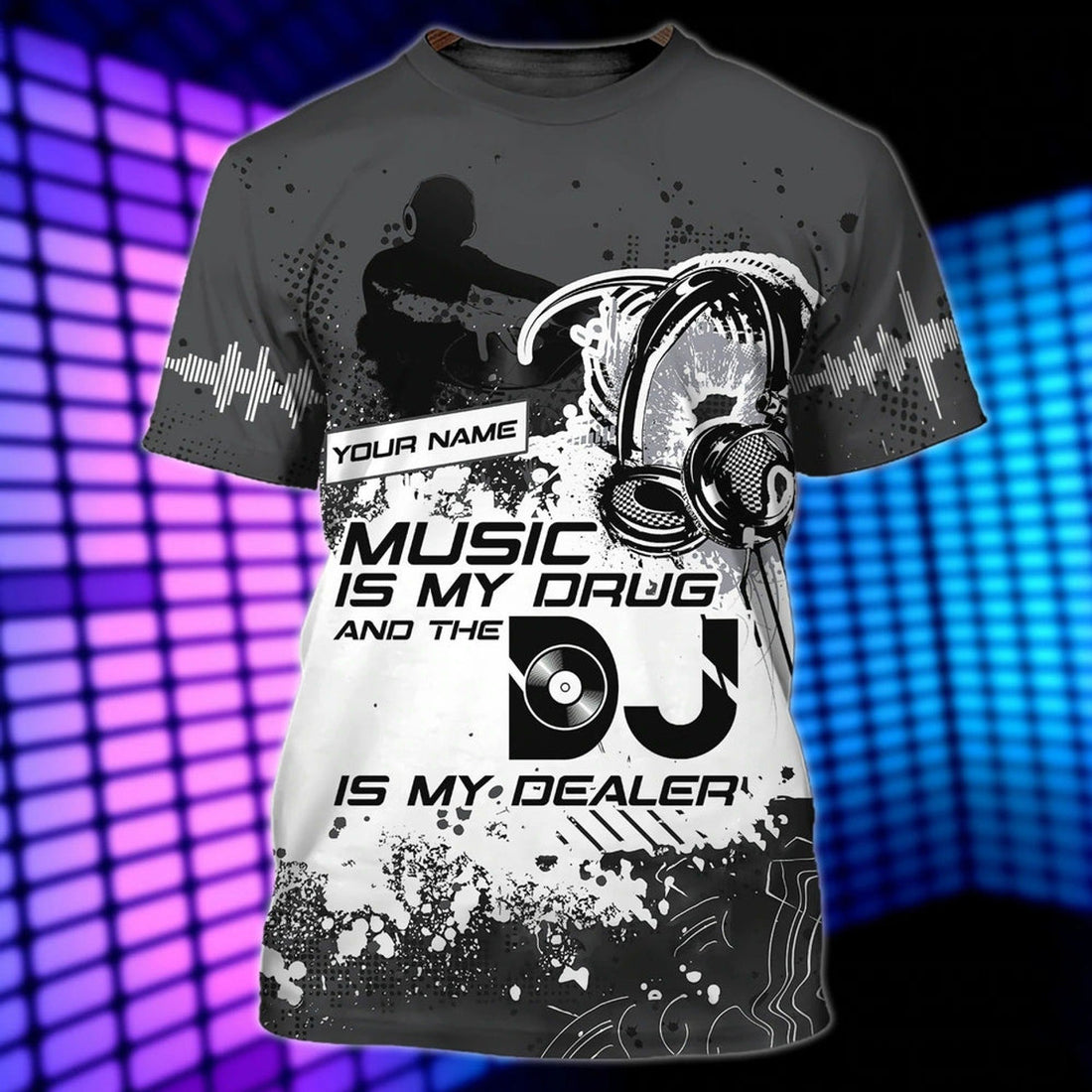 FUNSTUFFPRINT Customized 3D T-Shirt For Deejay Man And Woman, Dj Shirt Full Print, Music Is My Drug, Present To Musican Dj Lovers 3D T-shirt
