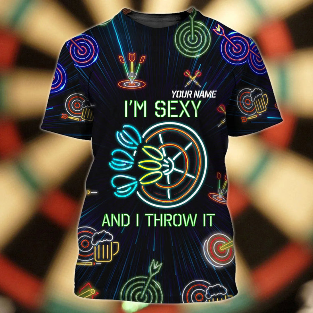 Customized 3D Tee Shirt For Men And Woman, Dart Lovers Gifts , With Name Dart Player