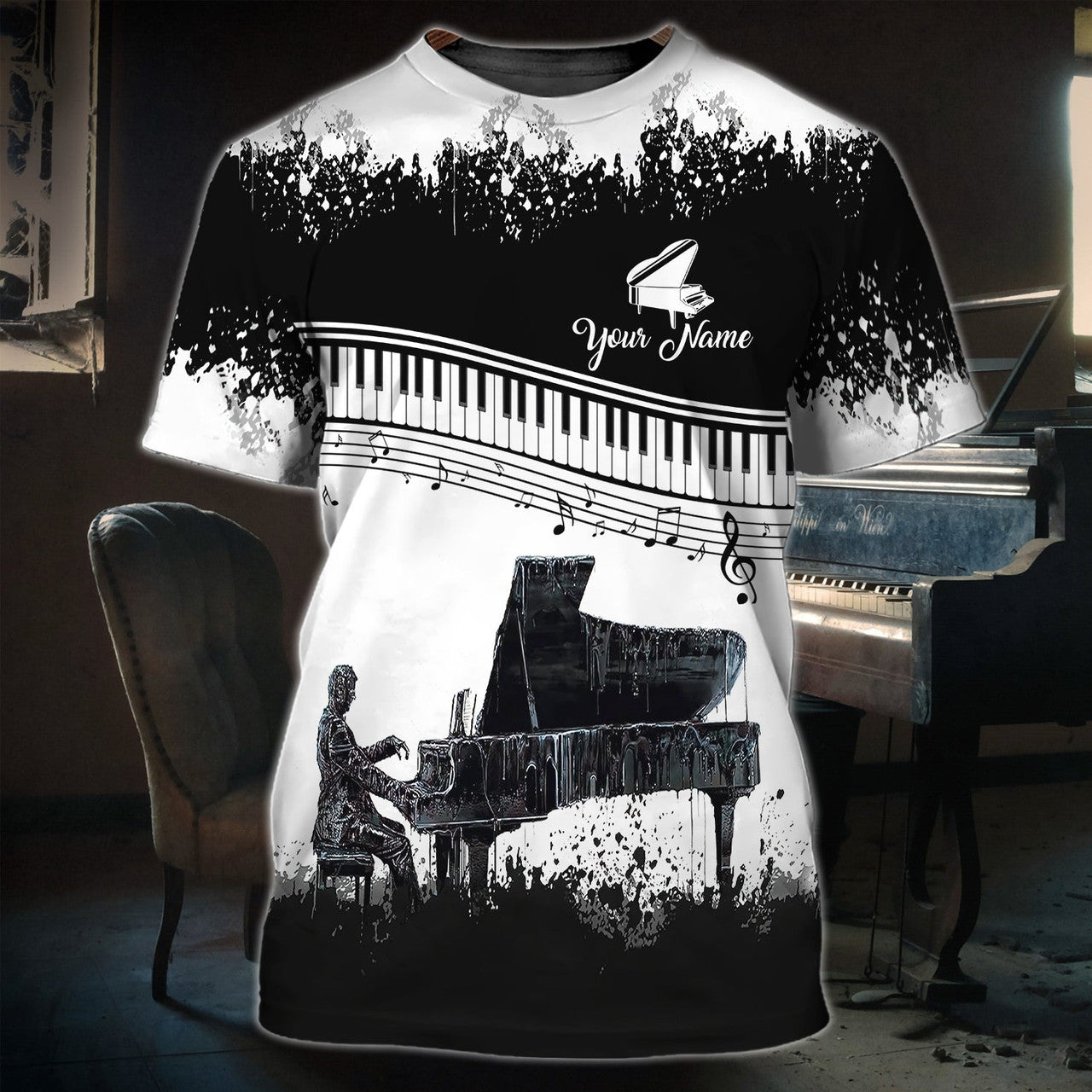FUNSTUFFPRINT Piano 02 - 3D T-Shirt