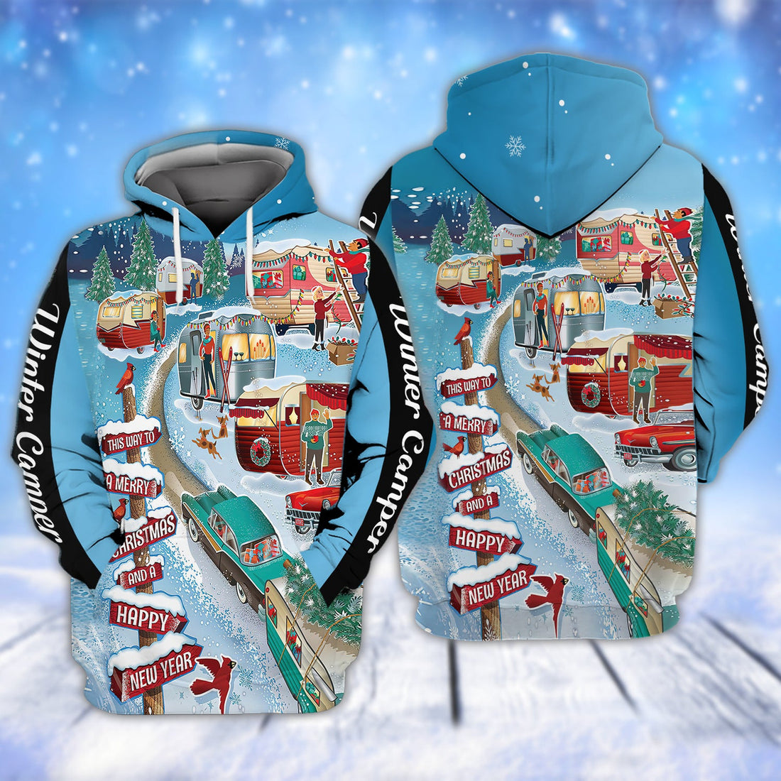 FUNSTUFFPRINT Winter Camper - Dp98 3D Hoodie and Zip Hoodie