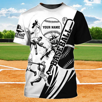 FUNSTUFFPRINT Custom Baseball Shirt, 3D Print Baseball T-Shirt, Baseball Team Uniform, Baseball Player Gifts 3D T-shirt