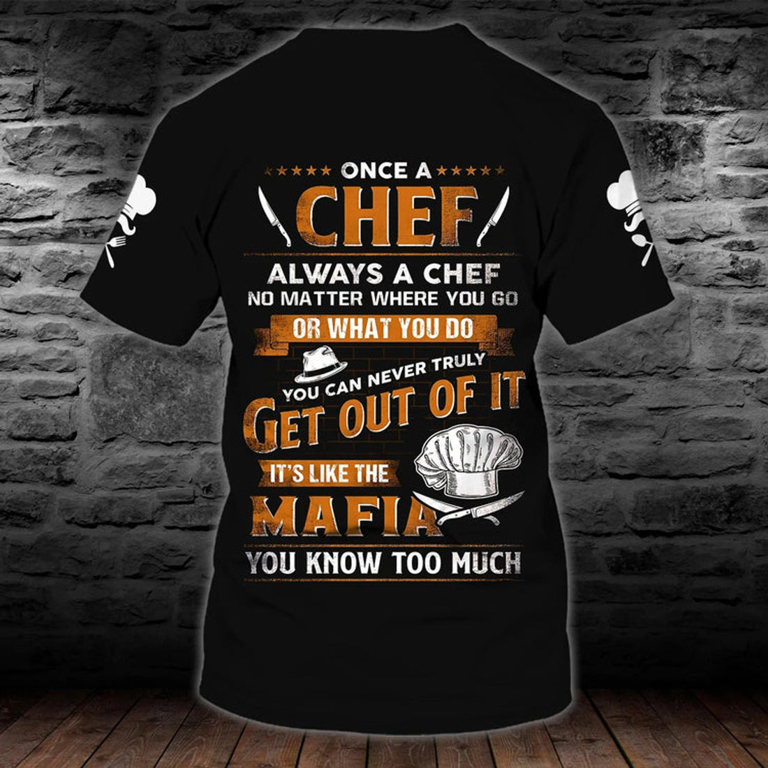 FUNSTUFFPRINT Custom Name Funny Shirt For A Chef, Cooking Equipment T-Shirt, Master Chef Gift, Chef Shirt 3D T-shirt