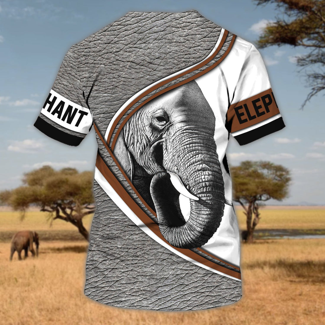 FUNSTUFFPRINT Elephant - Personalized Name 3D T-Shirt