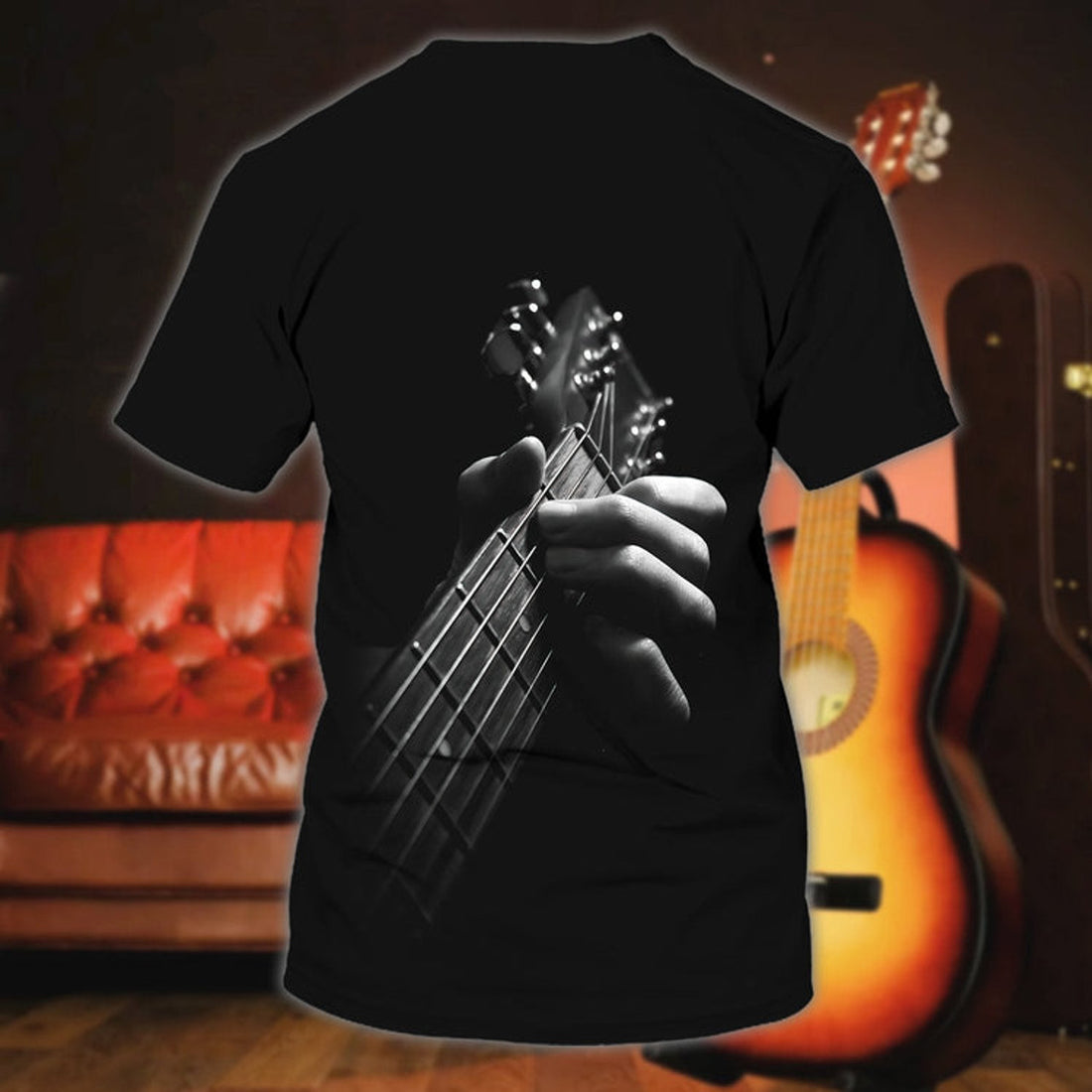 FUNSTUFFPRINT Personalized 3D Playing Guitar Shirt, Guitar Sublimation Shirt For Music Lovers 3D T-shirt