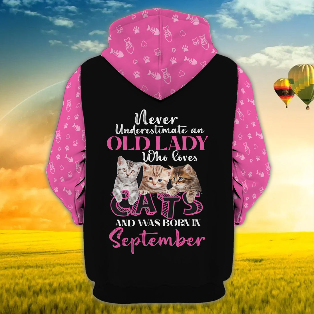 FUNSTUFFPRINT Love Cats 3- Personalized Name 3D Hoodie and Zip Hoodie