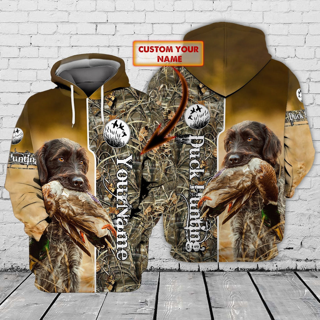 FUNSTUFFPRINT Duch Hunting - Personalized Name 3D Hoodie and Zip Hoodie