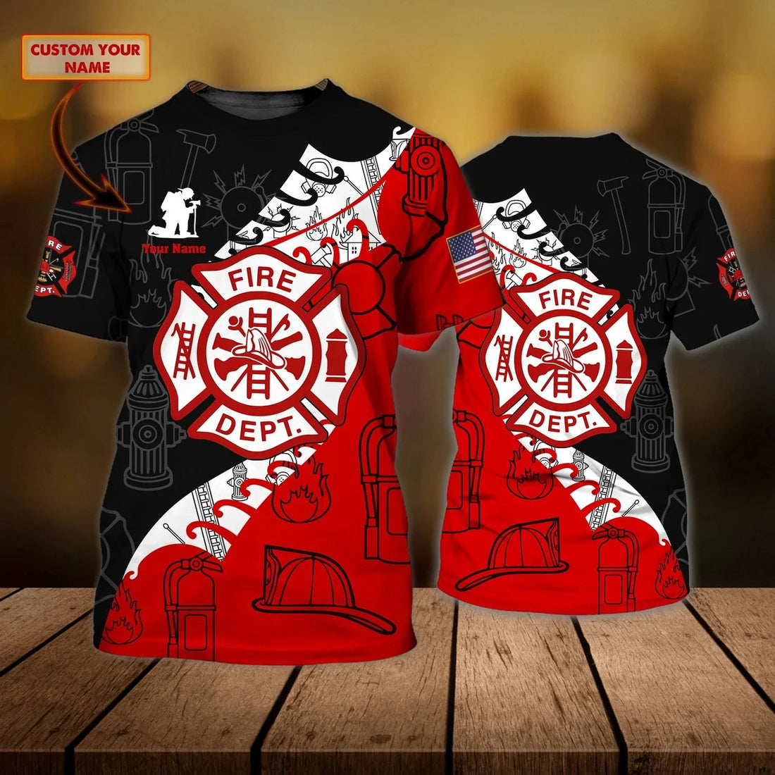 Custom Personalized 3D All Over Printed Shirt For Firefighter, American Fire Fighter Gift, Present To Firefighters