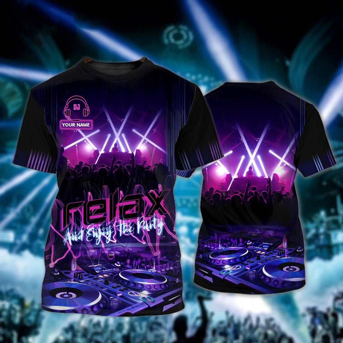 FUNSTUFFPRINT Personalized Dj 3D Cool T-Shirt For Music Party, Deejay Enjoy The Party And Relax Custom 3D Shirts For Men And Woman 3D T-shirt