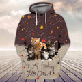 FUNSTUFFPRINTCat and Autumn 3D Hoodie and Zip Hoodie