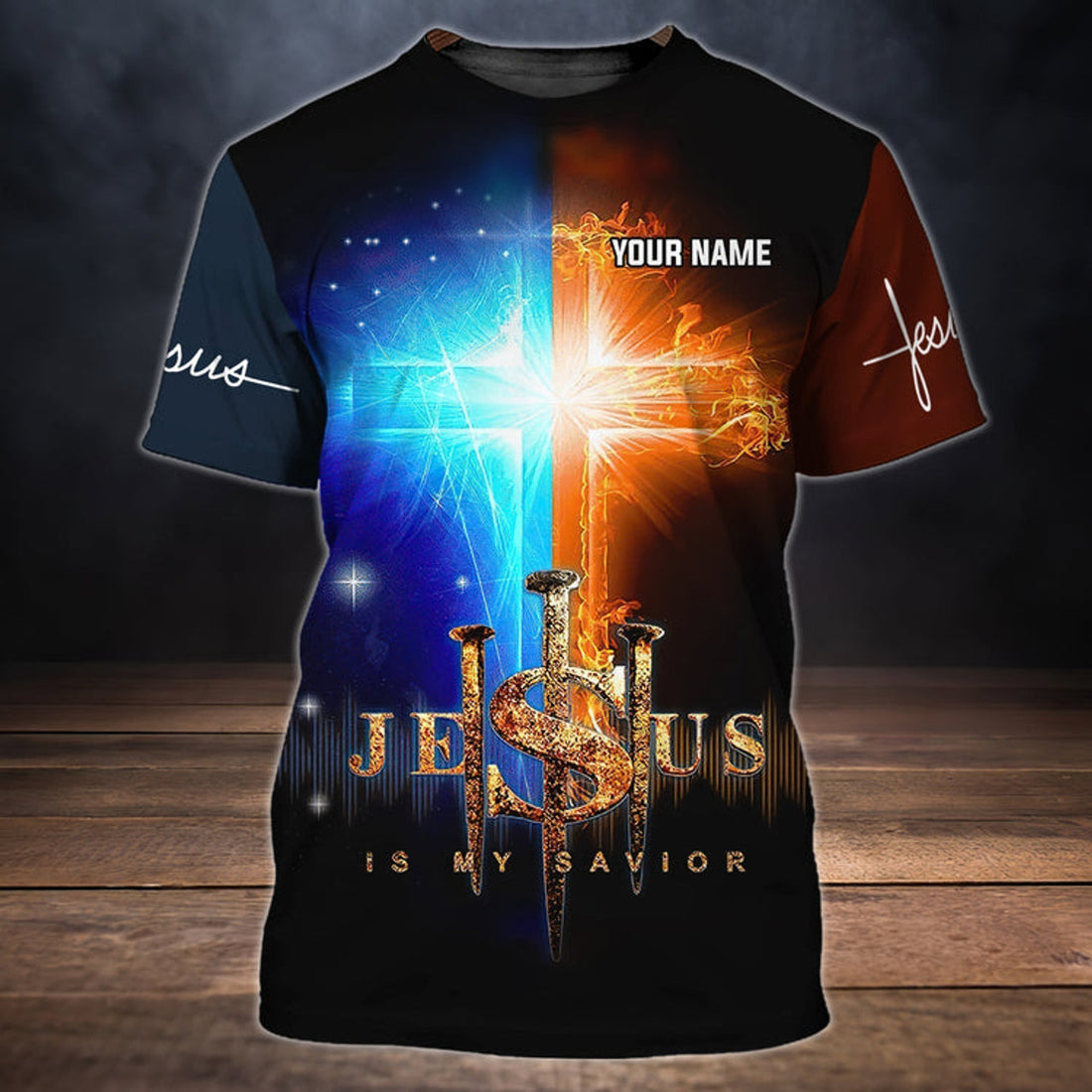 FUNSTUFFPRINT Customized Jesus Is My Savior T-Shirt Gift For Christian 3D T-shirt