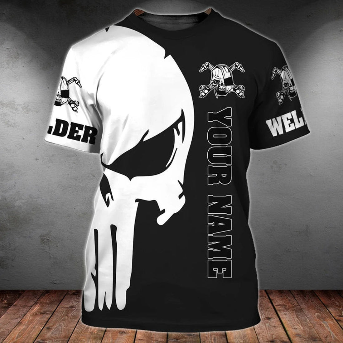 Custom Skull Welder Shirt, Welding Shirt With Skulls Pattern