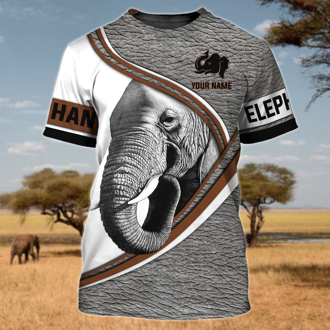 FUNSTUFFPRINT Elephant - Personalized Name 3D T-Shirt