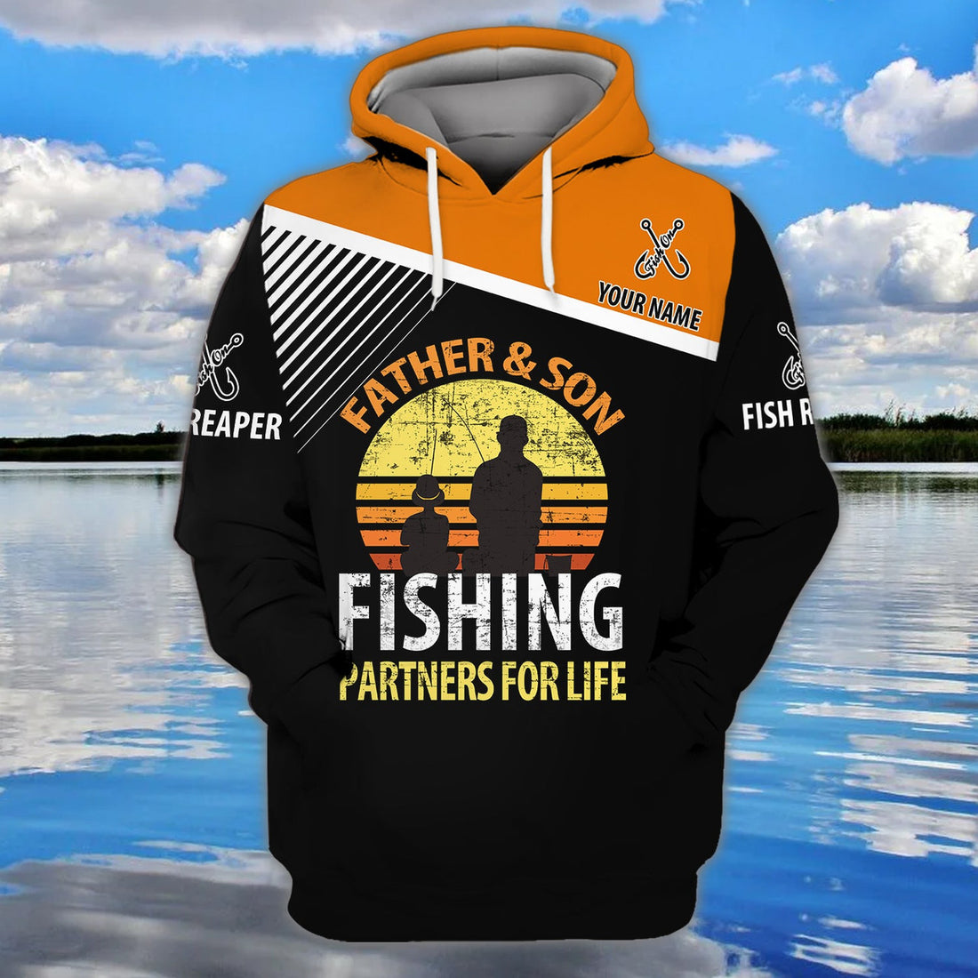 FUNSTUFFPRINT Personalized Name Father And Son Fishing - 3D Hoodie and Zip Hoodie