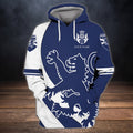 FUNSTUFFPRINT Scotland Royal Lion and Thistle Pullover- Personalized Name 3D Hoodie and Zip Hoodie