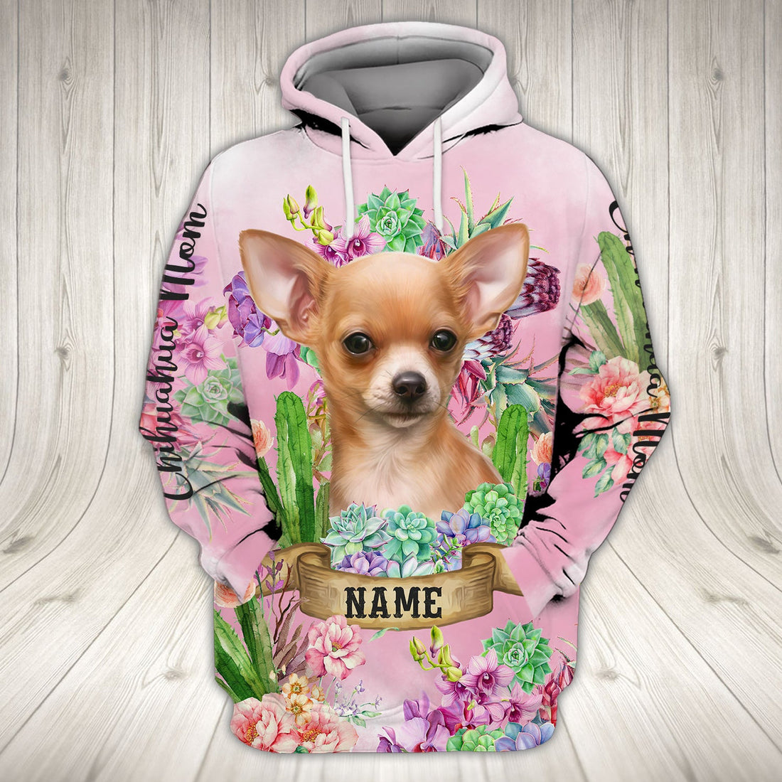 FUNSTUFFPRINT Chihuahua Lover - Personalized Name 3D Hoodie and Zip Hoodie