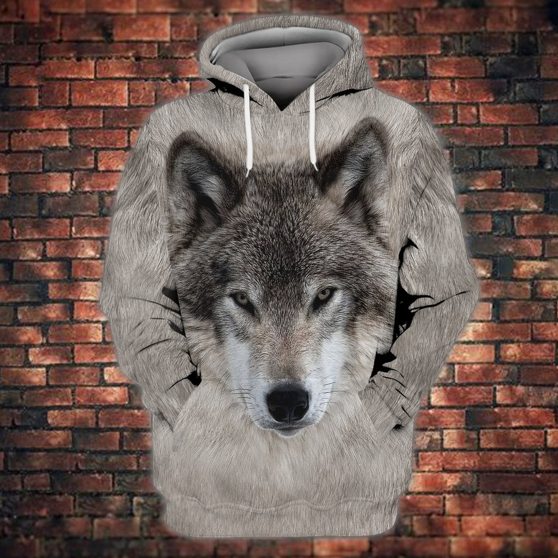 FUNSTUFFPRINT WOLF FACE 3D FULL PRINT 3D Hoodie and Zip Hoodie