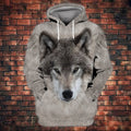 FUNSTUFFPRINT WOLF FACE 3D FULL PRINT 3D Hoodie and Zip Hoodie