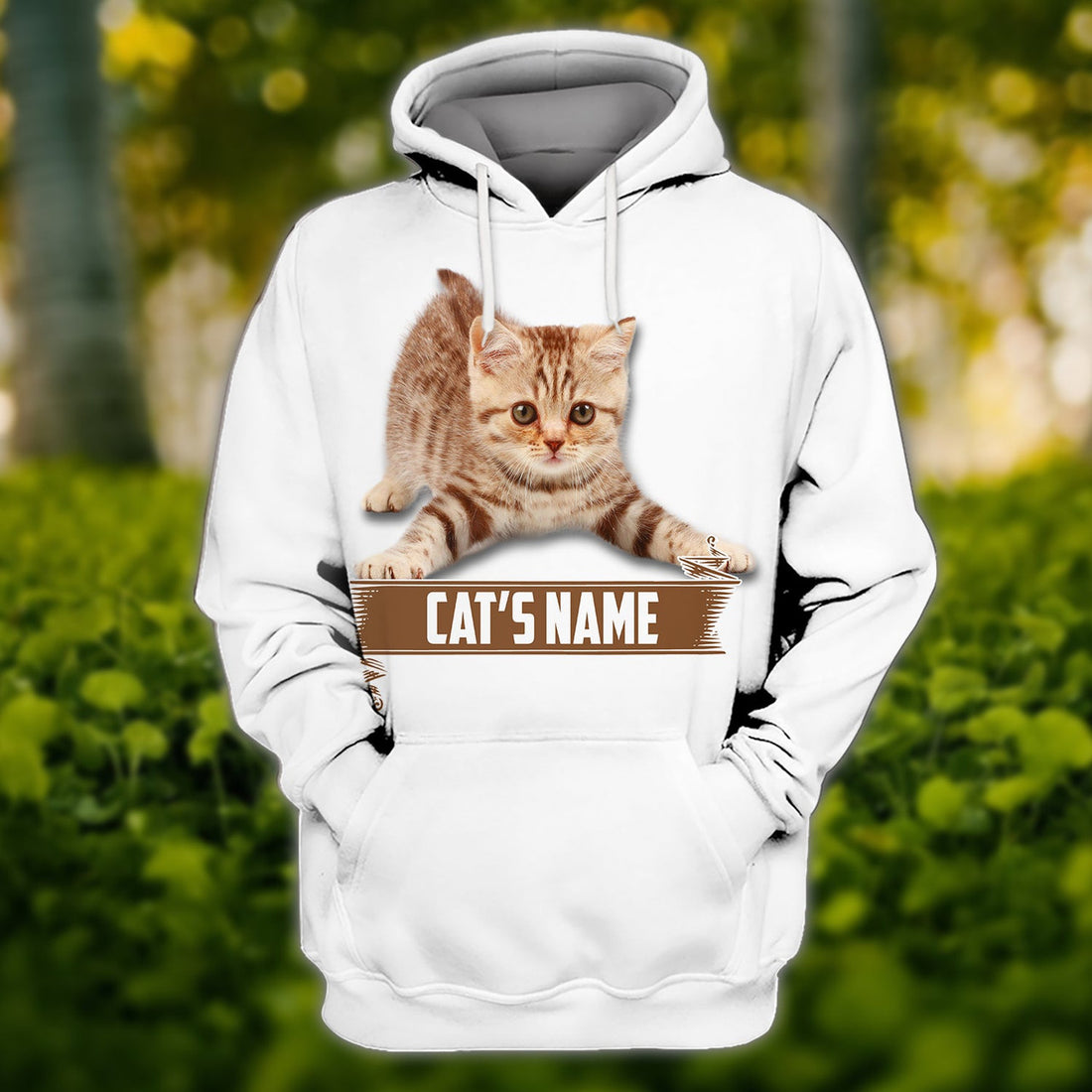 FUNSTUFFPRINT A Baby Cat - Personalized Name 3D Hoodie and Zip Hoodie